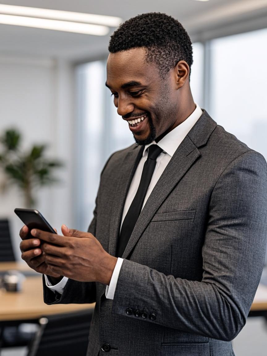 Nigerian professional reviewing his investment portfolio