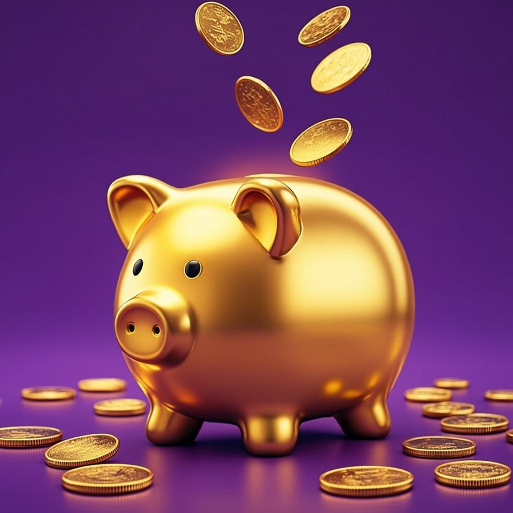 Golden piggy bank representing secure savings